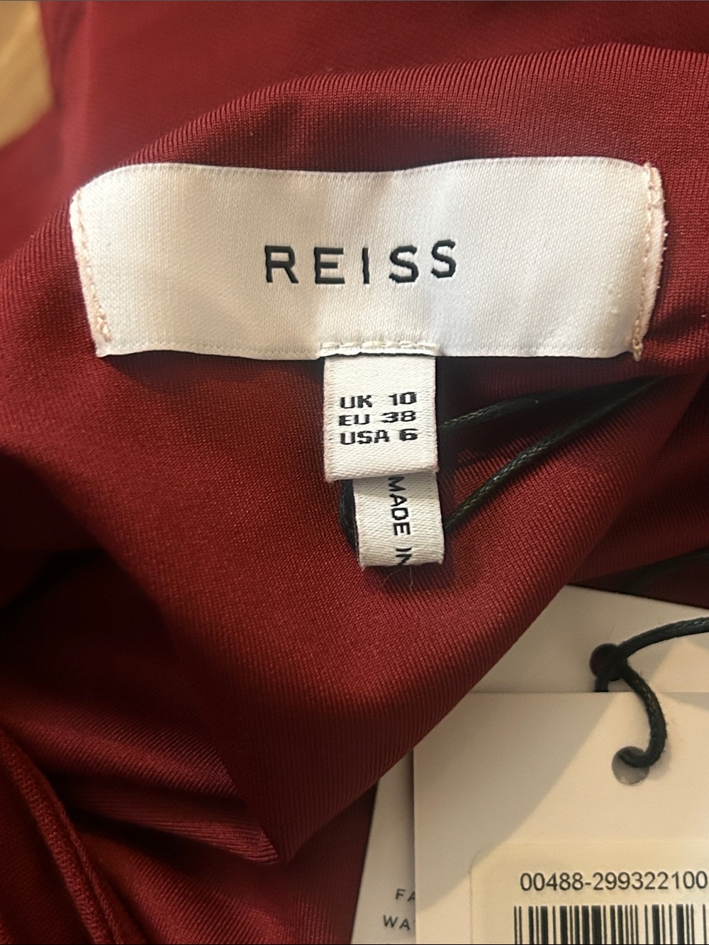 REISS Xena Halterneck Draped Maxi Dress Size UK 10/US 6 $345 Burgundy - Picture 4 of 6